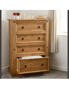 Corona 4 Drawer Chest - Distressed Waxed | Murphy Furniture
