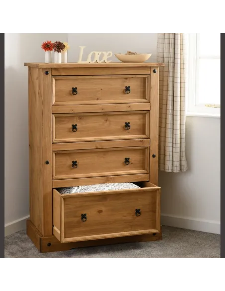 Corona 4 Drawer Chest - Distressed Waxed | Murphy Furniture