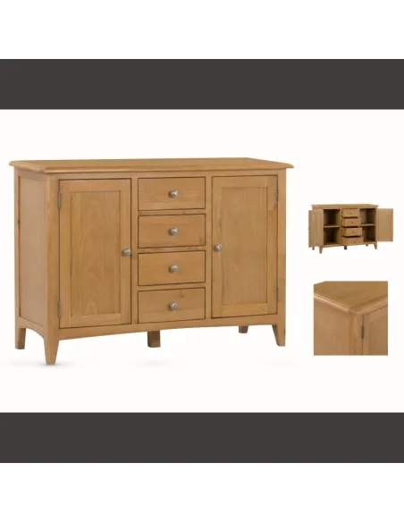 Kilkenny 4 Drawer Sideboard - Oak | Murphy Furniture