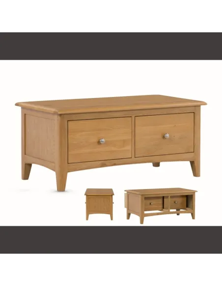 Kilkenny 2 Drawer Coffee Table - Oak | Murphy Furniture