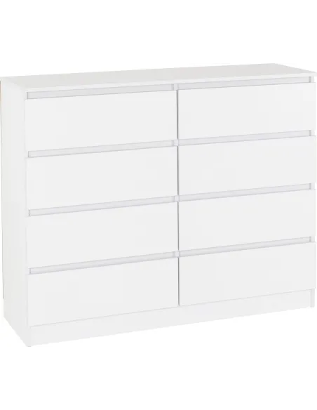 Malvern 8 Drawer Chest - White | Murphy Furniture