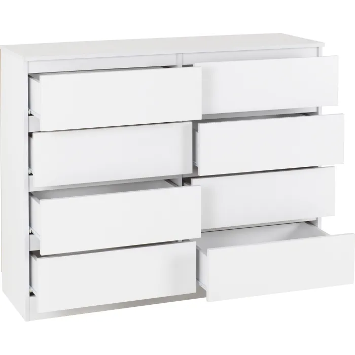 Malvern 8 Drawer Chest - White | Murphy Furniture