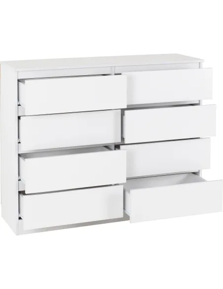 Malvern 8 Drawer Chest - White | Murphy Furniture
