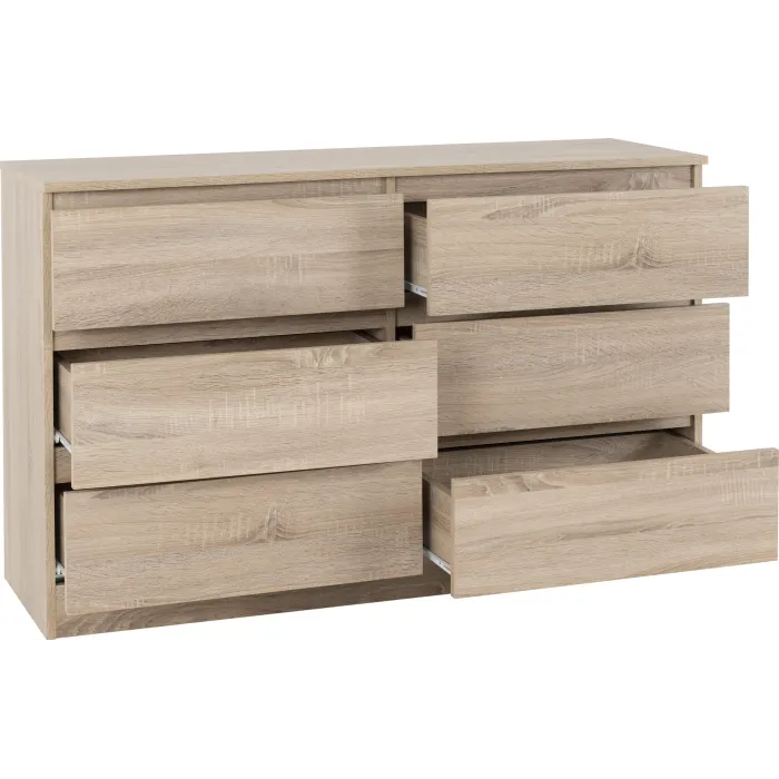 Malvern 6 Drawer Chest - Sonoma Oak Effe | Murphy Furniture
