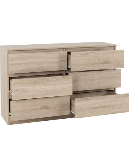 Malvern 6 Drawer Chest - Sonoma Oak Effe | Murphy Furniture
