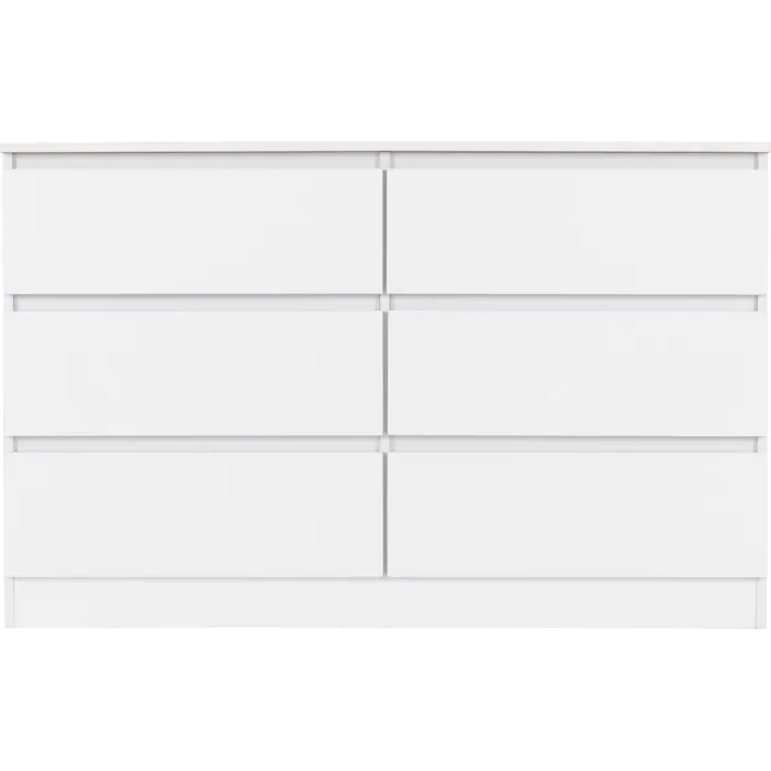 Malvern 6 Drawer Chest - White | Murphy Furniture