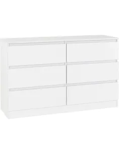 Malvern 6 Drawer Chest - White | Murphy Furniture