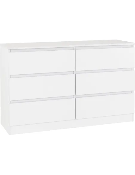 Malvern 6 Drawer Chest - White | Murphy Furniture