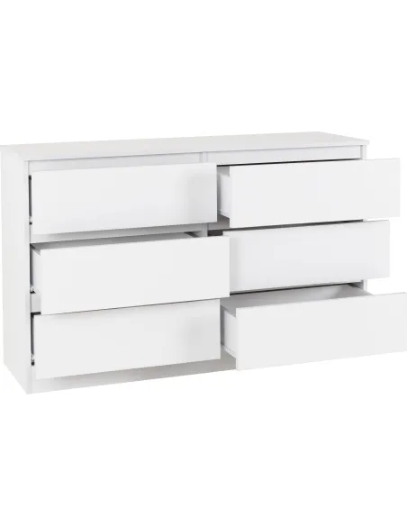 Malvern 6 Drawer Chest - White | Murphy Furniture