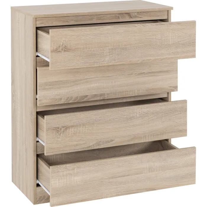 Malvern 4 Drawer Chest - Sonoma Oak Effe | Murphy Furniture