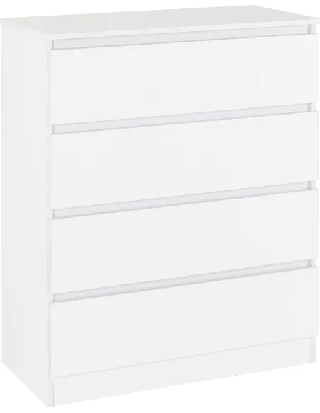 Malvern 4 Drawer Chest - White | Murphy Furniture