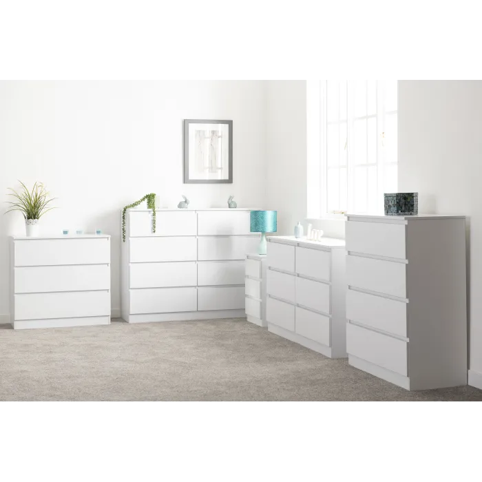 Malvern 4 Drawer Chest - White | Murphy Furniture
