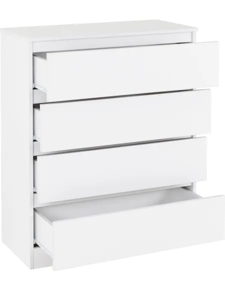 Malvern 4 Drawer Chest - White | Murphy Furniture