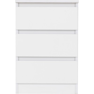 Malvern 3 Drawer Bedside Locker - White | Murphy Furniture
