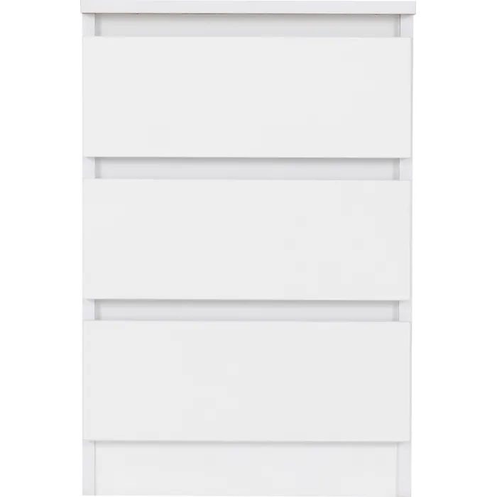 Malvern 3 Drawer Bedside Locker - White | Murphy Furniture