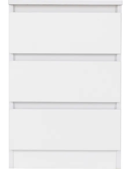 Malvern 3 Drawer Bedside Locker - White | Murphy Furniture