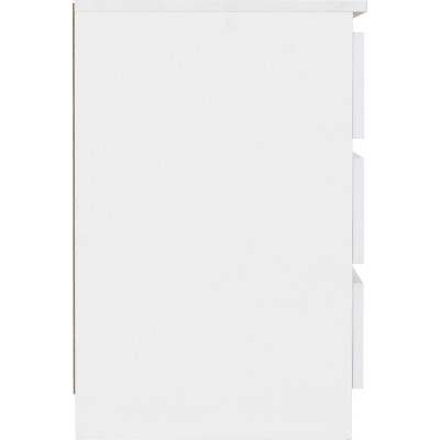Malvern 3 Drawer Bedside Locker - White | Murphy Furniture