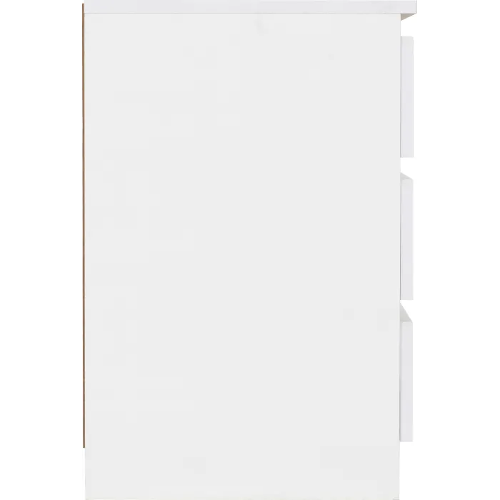 Malvern 3 Drawer Bedside Locker - White | Murphy Furniture