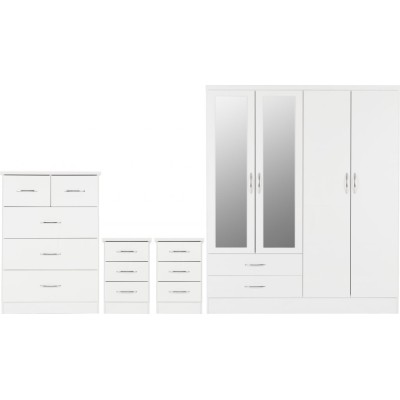 Nevada 4 Door 2 Drawer Wardrobe Bedroom | Murphy Furniture