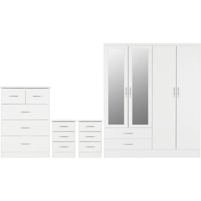 Nevada 4 Door 2 Drawer Wardrobe Bedroom | Murphy Furniture