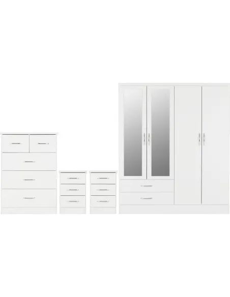 Nevada 4 Door 2 Drawer Wardrobe Bedroom | Murphy Furniture