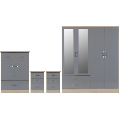 Nevada 4 Door 2 Drawer Wardrobe Bedroom | Murphy Furniture