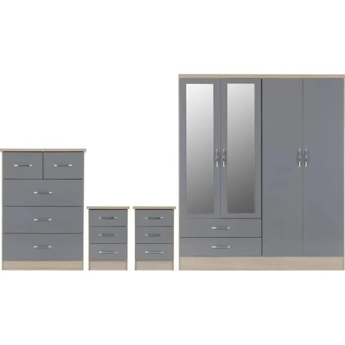 Nevada 4 Door 2 Drawer Wardrobe Bedroom | Murphy Furniture