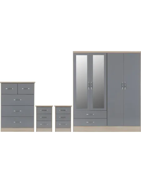 Nevada 4 Door 2 Drawer Wardrobe Bedroom | Murphy Furniture