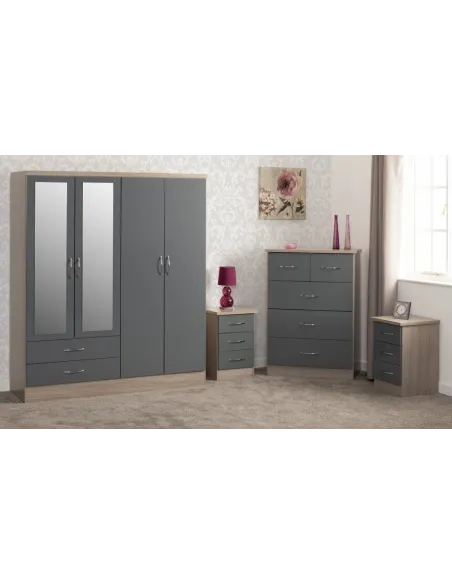 Nevada 4 Door 2 Drawer Wardrobe Bedroom | Murphy Furniture