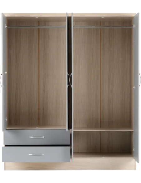Nevada 4 Door 2 Drawer Wardrobe Bedroom | Murphy Furniture
