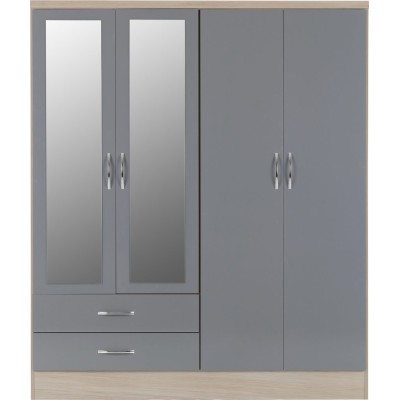 Nevada 4 Door 2 Drawer Wardrobe Bedroom | Murphy Furniture
