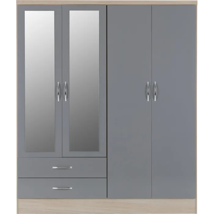 Nevada 4 Door 2 Drawer Wardrobe Bedroom | Murphy Furniture