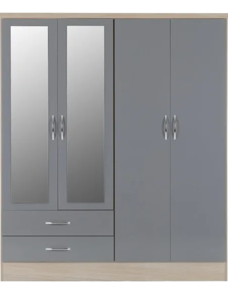 Nevada 4 Door 2 Drawer Wardrobe Bedroom | Murphy Furniture
