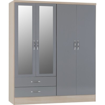 Nevada 4 Door 2 Drawer Wardrobe Bedroom | Murphy Furniture
