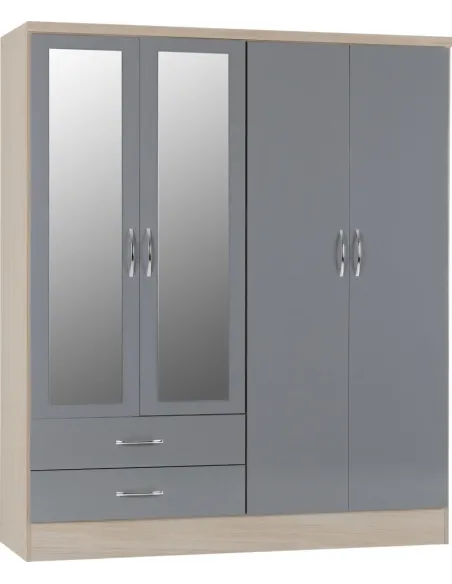 Nevada 4 Door 2 Drawer Wardrobe Bedroom | Murphy Furniture