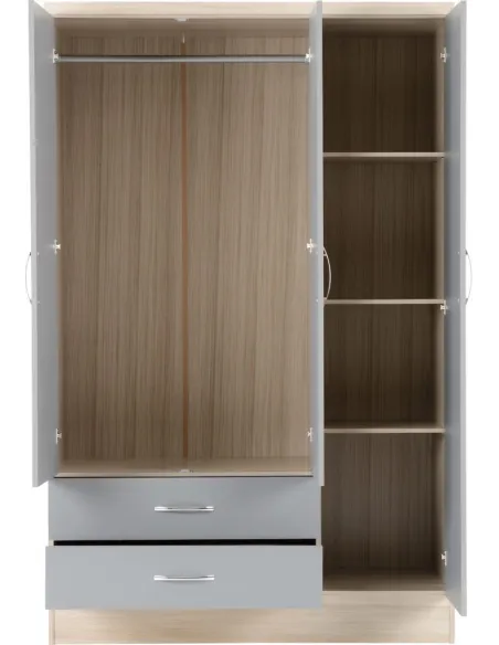 Nevada 3 Door 2 Drawer Wardrobe Bedroom | Murphy Furniture