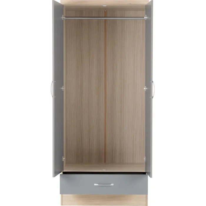 Nevada 2 Door 1 Drawer Wardrobe Bedroom | Murphy Furniture