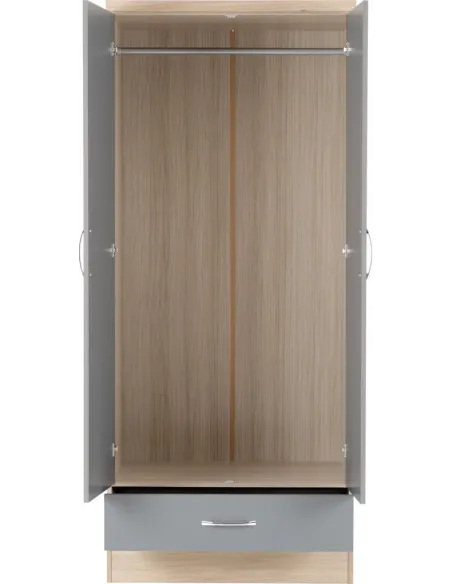 Nevada 2 Door 1 Drawer Wardrobe Bedroom | Murphy Furniture
