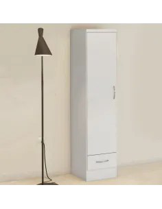Nevada 1 Door 1 Drawer Wardrobe - White | Murphy Furniture