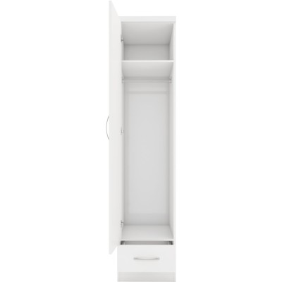 Nevada 1 Door 1 Drawer Wardrobe - White | Murphy Furniture