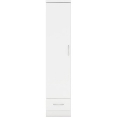 Nevada 1 Door 1 Drawer Wardrobe - White | Murphy Furniture