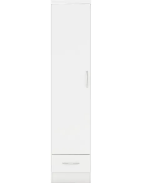 Nevada 1 Door 1 Drawer Wardrobe - White | Murphy Furniture