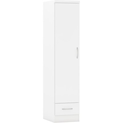 Nevada 1 Door 1 Drawer Wardrobe - White | Murphy Furniture