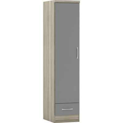 Nevada 1 Door 1 Drawer Wardrobe - Grey G | Murphy Furniture