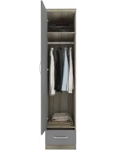 Nevada 1 Door 1 Drawer Wardrobe - Grey G | Murphy Furniture 2