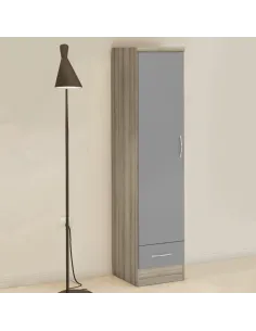 Nevada 1 Door 1 Drawer Wardrobe - Grey G | Murphy Furniture