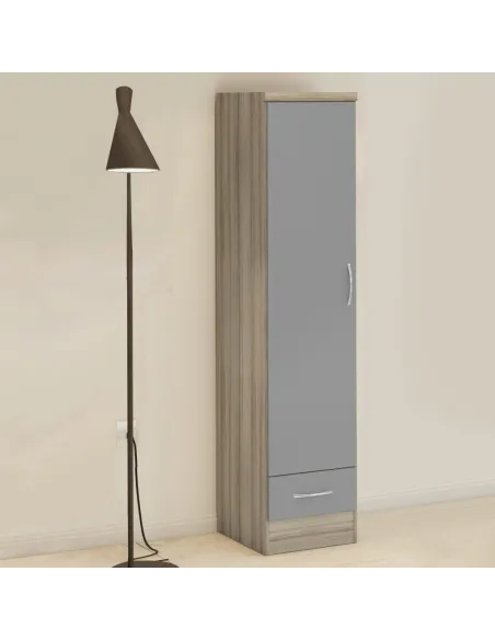Nevada 1 Door 1 Drawer Wardrobe - Grey G | Murphy Furniture
