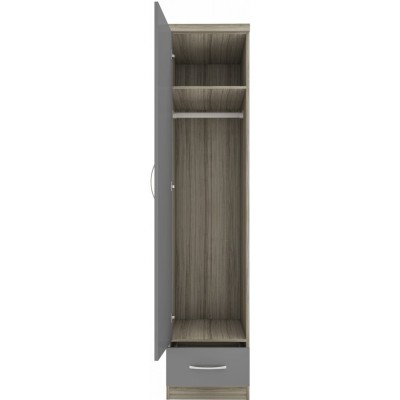 Nevada 1 Door 1 Drawer Wardrobe - Grey G | Murphy Furniture
