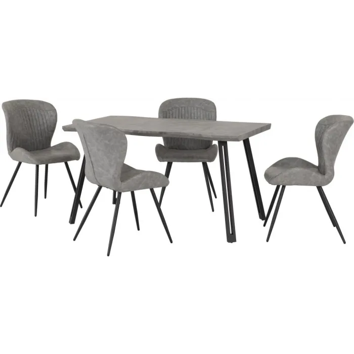 Quebec Wave Edge Dining Set (x4 Chairs) | Murphy Furniture