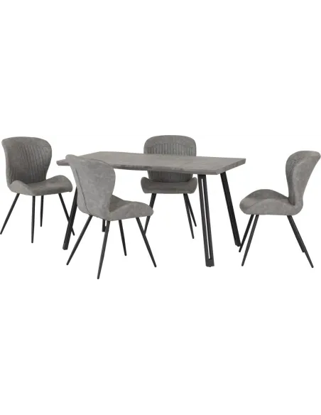 Quebec Wave Edge Dining Set (x4 Chairs) | Murphy Furniture